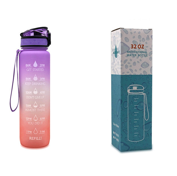 1L Motivational Water Bottle – Tritan Leakproof Sports Bottle