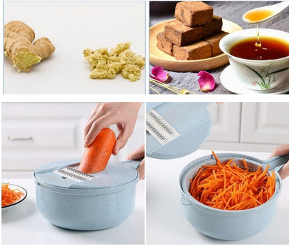 “8-in-1 Vegetable Slicer – Cut, Peel & Grate Easily”