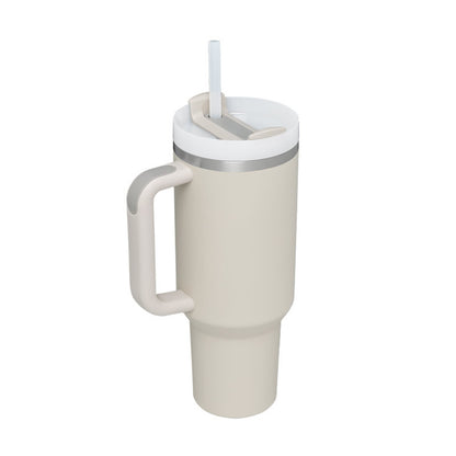 “40oz Insulated Tumbler – Spill-Proof with Handle & Straw”