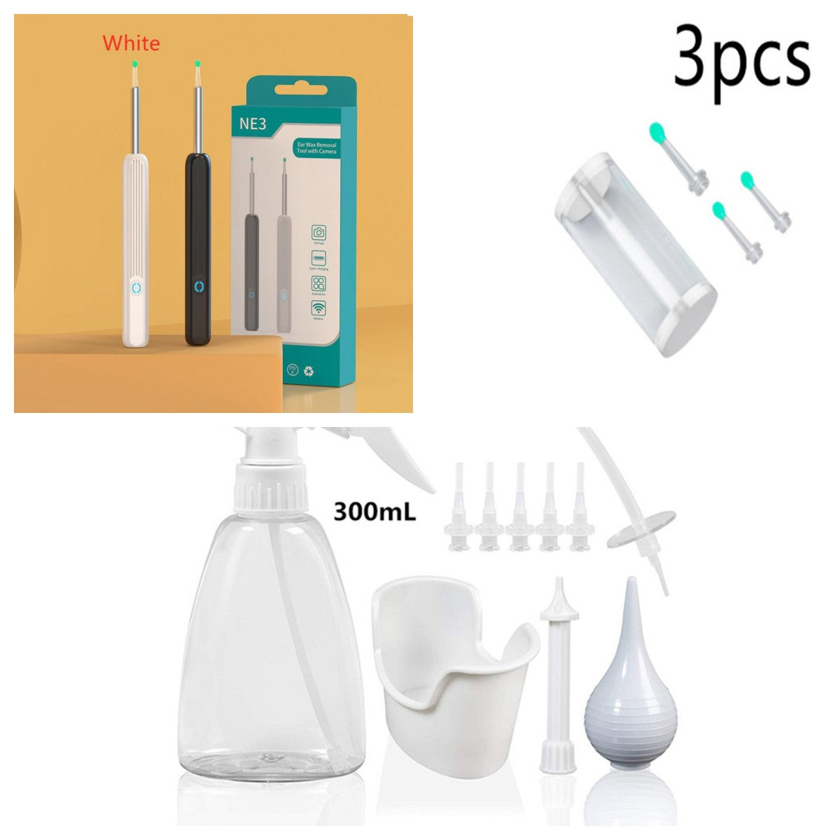 NE3 Ear Wax Removal Otoscope – Wireless Camera Kit