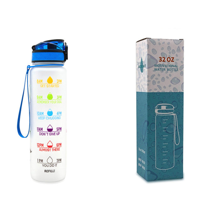 1L Motivational Water Bottle – Tritan Leakproof Sports Bottle
