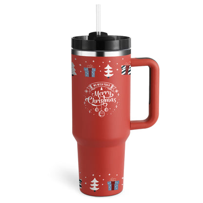 “40oz Insulated Tumbler – Spill-Proof with Handle & Straw”