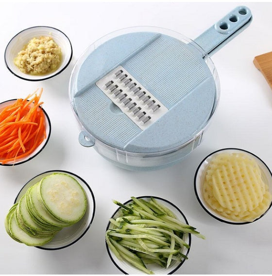 “8-in-1 Vegetable Slicer – Cut, Peel & Grate Easily”