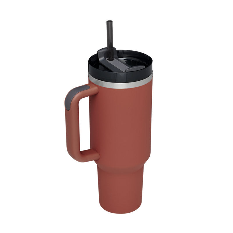 “40oz Insulated Tumbler – Spill-Proof with Handle & Straw”