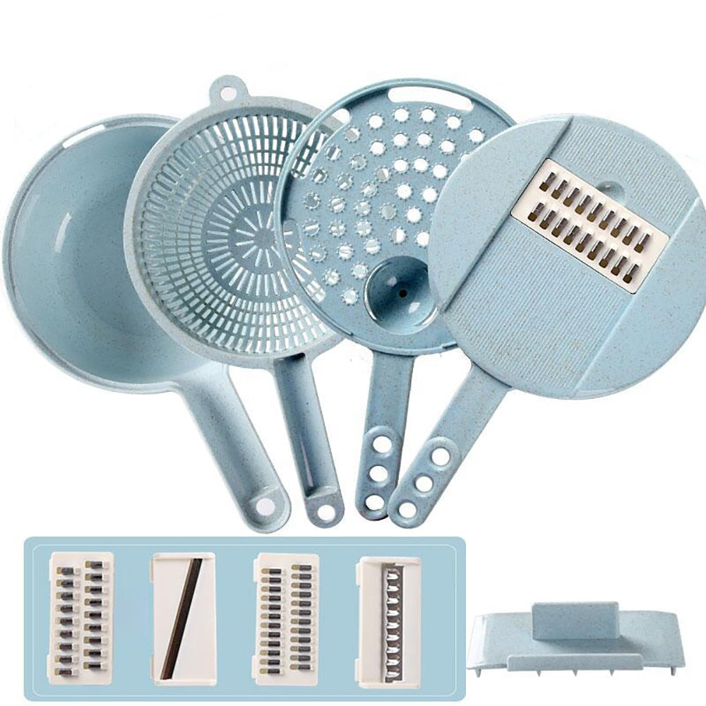 “8-in-1 Vegetable Slicer – Cut, Peel & Grate Easily”