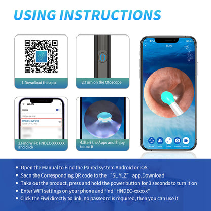 NE3 Ear Wax Removal Otoscope – Wireless Camera Kit