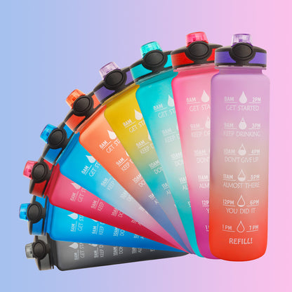 1L Motivational Water Bottle – Tritan Leakproof Sports Bottle