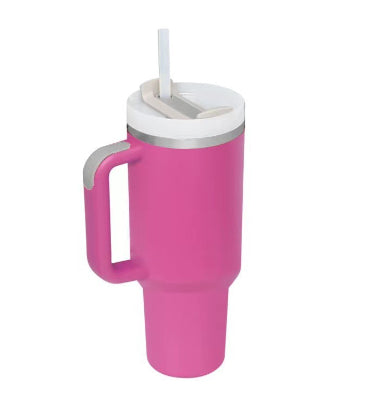 “40oz Insulated Tumbler – Spill-Proof with Handle & Straw”