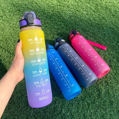 1L Motivational Water Bottle – Tritan Leakproof Sports Bottle