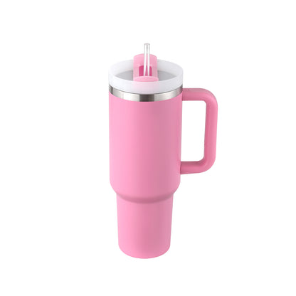 “40oz Insulated Tumbler – Spill-Proof with Handle & Straw”