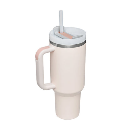 “40oz Insulated Tumbler – Spill-Proof with Handle & Straw”