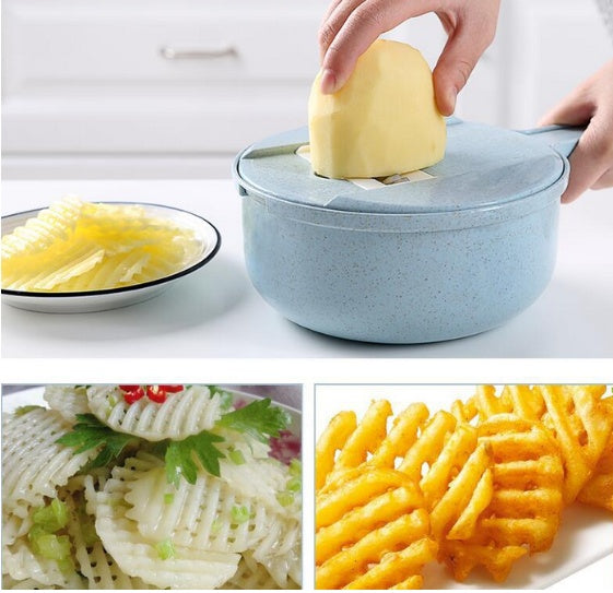 “8-in-1 Vegetable Slicer – Cut, Peel & Grate Easily”