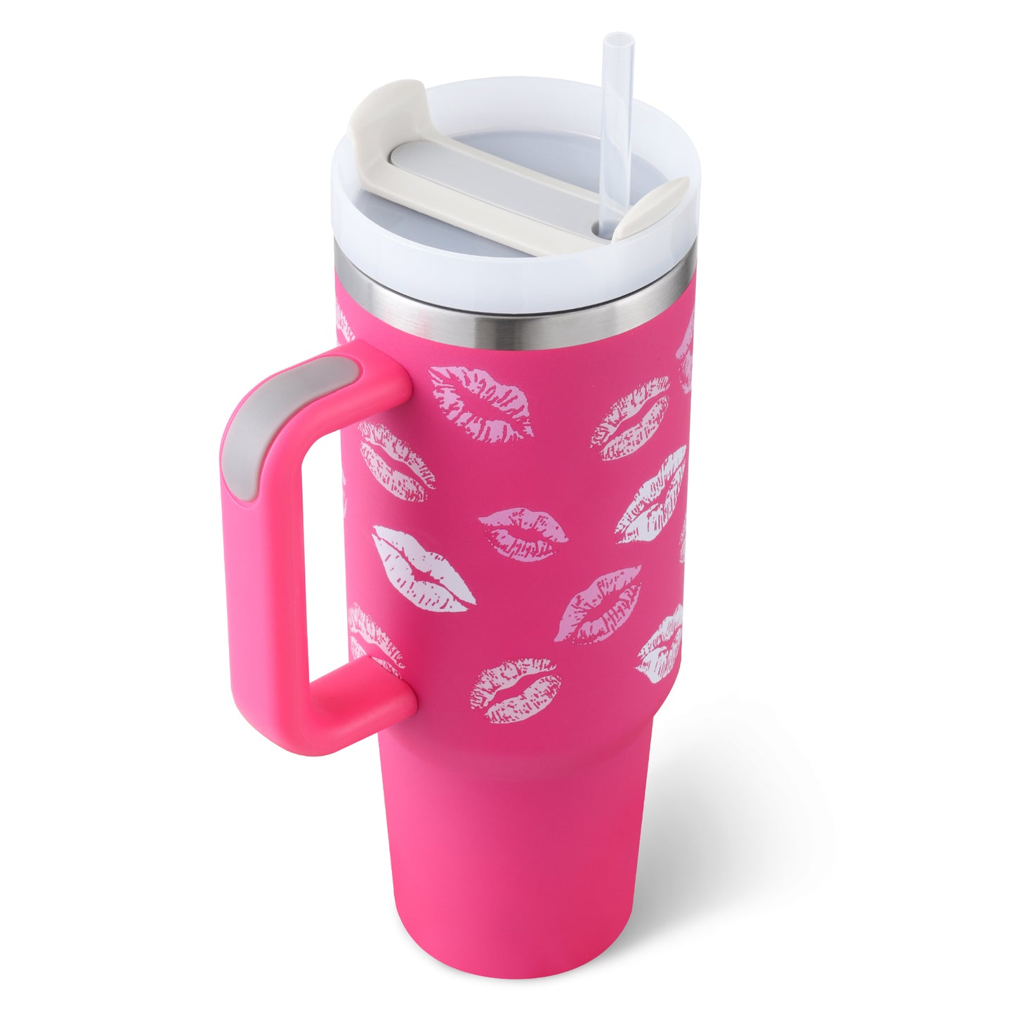 “40oz Insulated Tumbler – Spill-Proof with Handle & Straw”