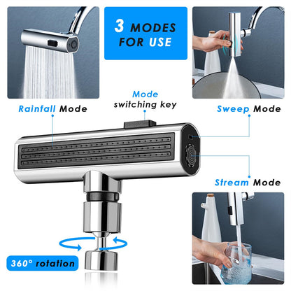 Kitchen Faucet Waterfall Bubbler – Anti-Splash Rotating Nozzle