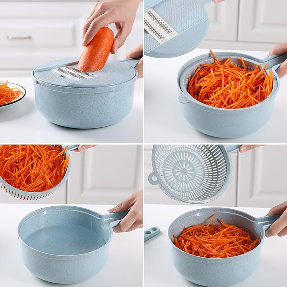“8-in-1 Vegetable Slicer – Cut, Peel & Grate Easily”
