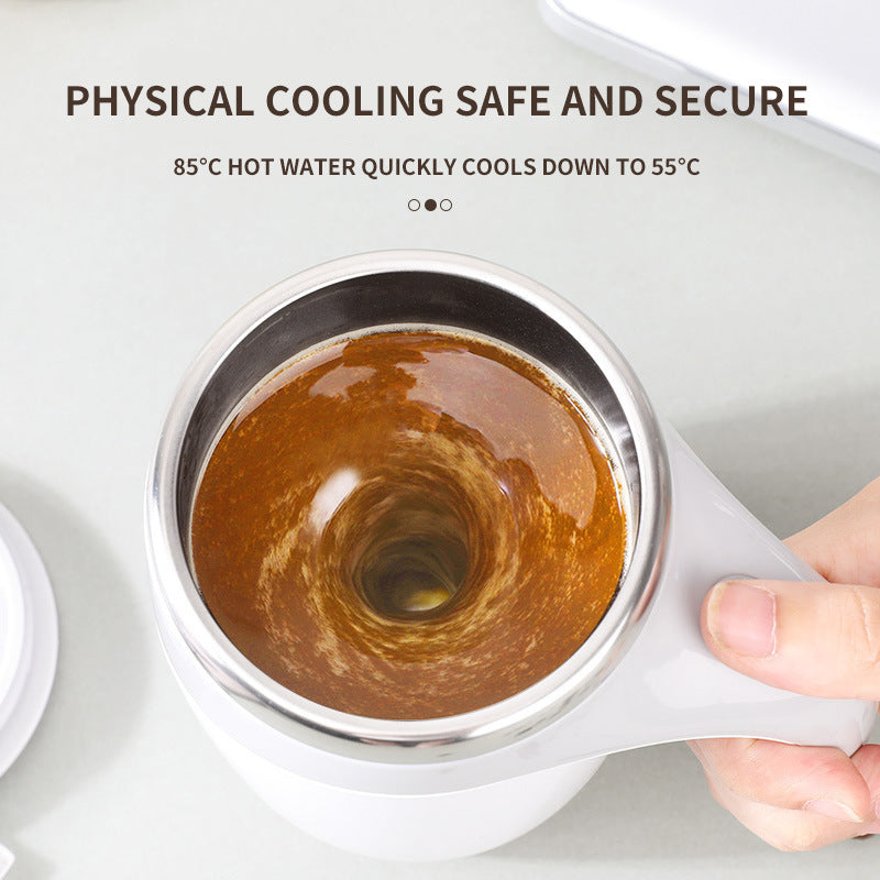 “Smart Self-Stirring Coffee Mug – Rechargeable & Magnetic”