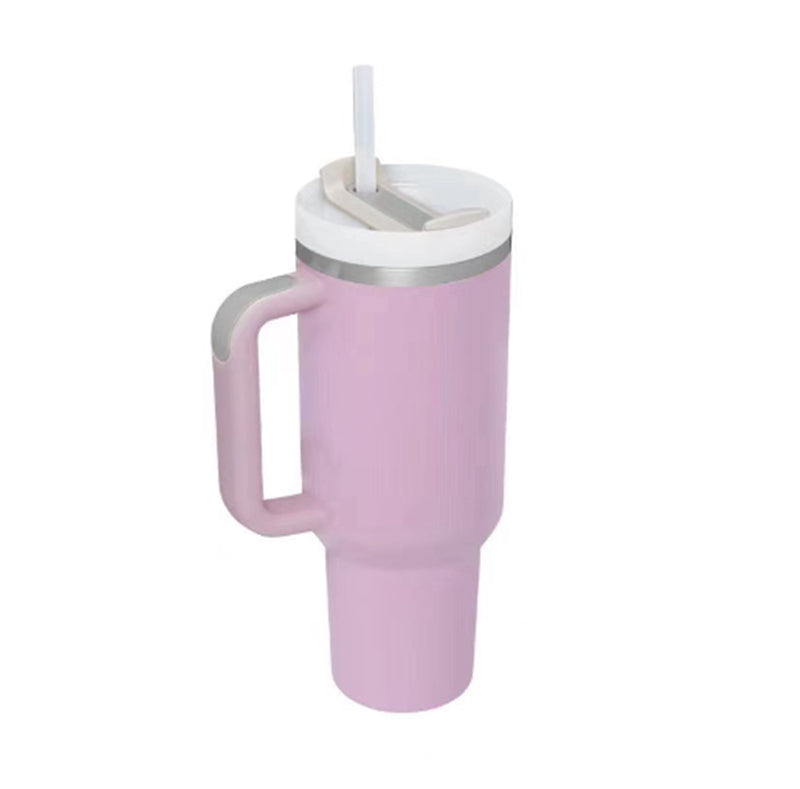 “40oz Insulated Tumbler – Spill-Proof with Handle & Straw”