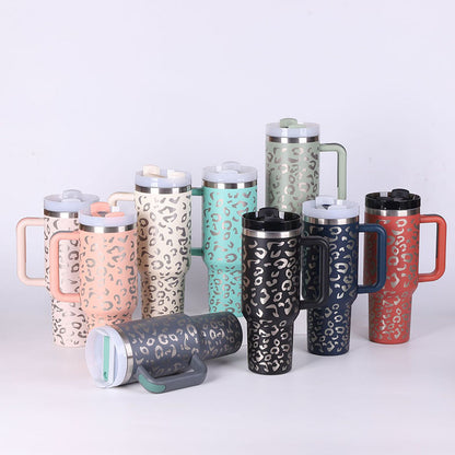 “40oz Insulated Tumbler – Spill-Proof with Handle & Straw”