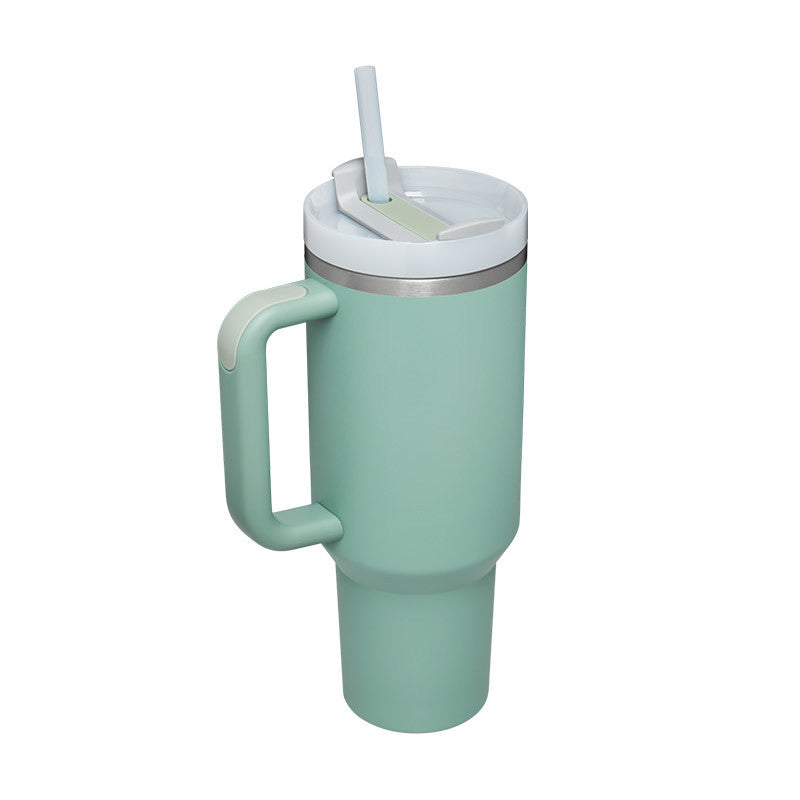 “40oz Insulated Tumbler – Spill-Proof with Handle & Straw”