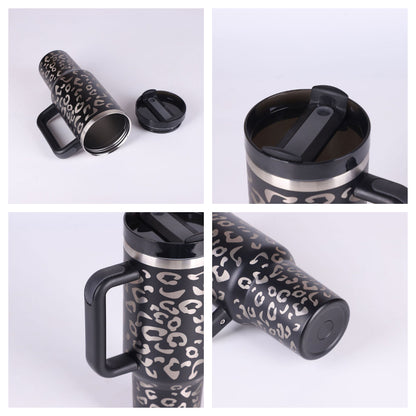 “40oz Insulated Tumbler – Spill-Proof with Handle & Straw”