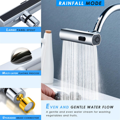 Kitchen Faucet Waterfall Bubbler – Anti-Splash Rotating Nozzle