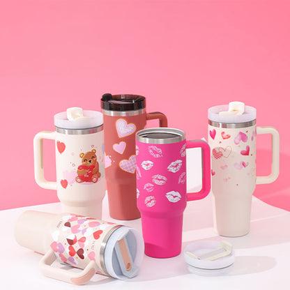 “40oz Insulated Tumbler – Spill-Proof with Handle & Straw”