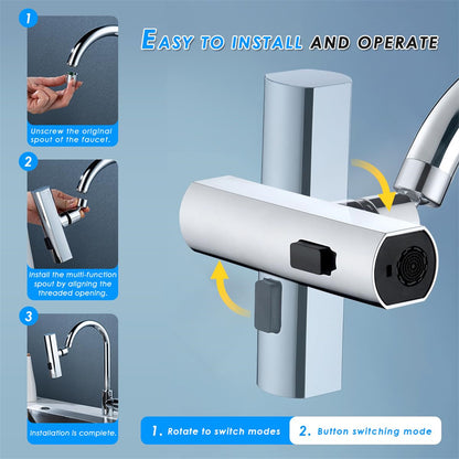 Kitchen Faucet Waterfall Bubbler – Anti-Splash Rotating Nozzle