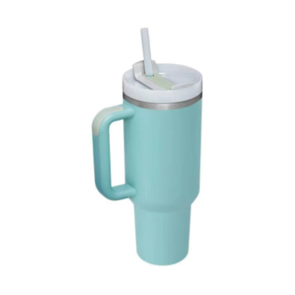 “40oz Insulated Tumbler – Spill-Proof with Handle & Straw”