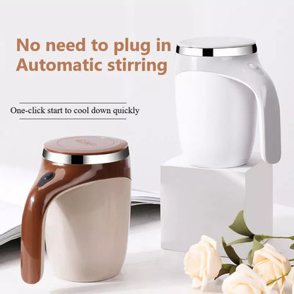 “Smart Self-Stirring Coffee Mug – Rechargeable & Magnetic”