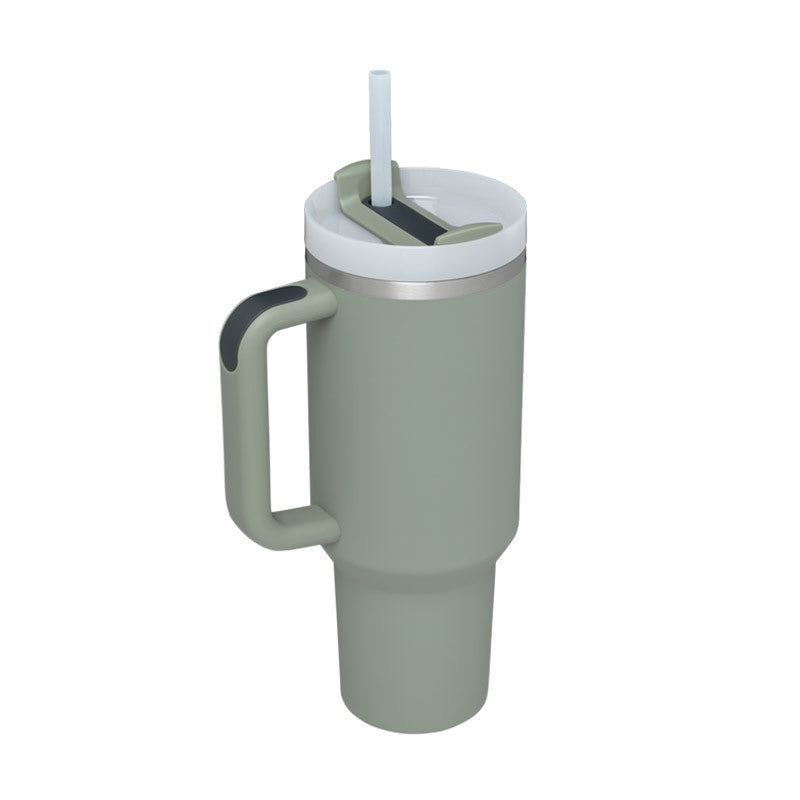 “40oz Insulated Tumbler – Spill-Proof with Handle & Straw”