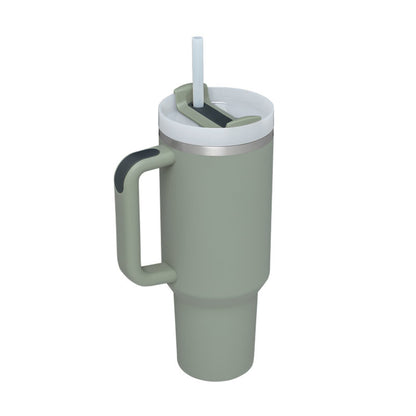 “40oz Insulated Tumbler – Spill-Proof with Handle & Straw”