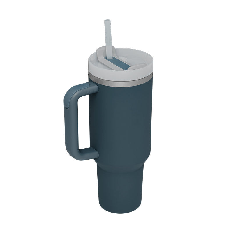“40oz Insulated Tumbler – Spill-Proof with Handle & Straw”