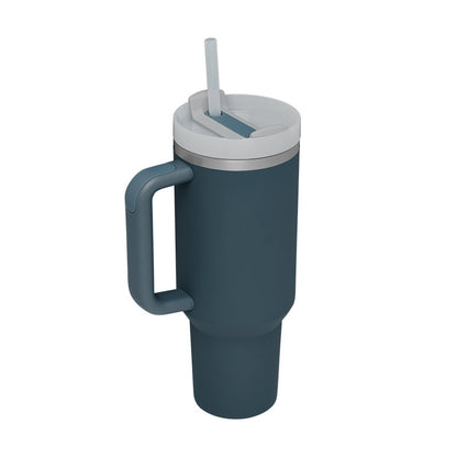 “40oz Insulated Tumbler – Spill-Proof with Handle & Straw”